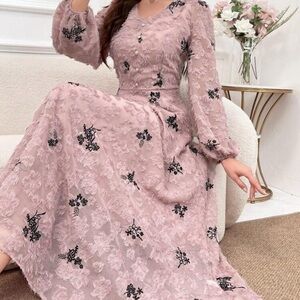 Dusty pink long dress/modest dress (US size 12)